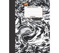 Marbled composition notebook: Black Marble Notebook A5, Wide Ruled Paper Subject Book (school essentials)