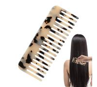 Marbled Tortoise Shell Comb, Antistatic Wide Tooth Hair, Handmade Saw Cut