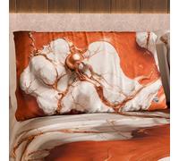 MARBLELIZED - Coppia Federe Cuscino Letto 50x80 Stampate Fronte/Retro, Federe Copricuscini, Coppia Federe Eleganti Effetto Marmo Terracotta, Idea Regalo, 100% Made in Italy