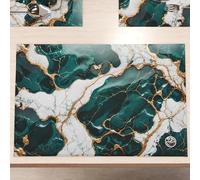 MARBLELIZED - Tovagliette Americane Lavabili, Tovaglietta in Tessuto Effetto Marmo Ottanio, Set da 2 (30x45 cm) - Eleganti, Ideali per Colazione, Pranzo e Cena, Idea Regalo, 100% Made in Italy