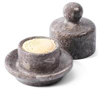 MARBLOUS KRAFTS Mini burriera in marmo Oceanic da 10,2 cm con coperchio, burriera francese per burro morbido e spalmabile, contenitore per burro, accessorio decorativo da cucina