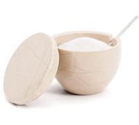 MARBLOUS KRAFTS Saliera in marmo con coperchio e cucchiaio da 133,2 g, contenitore per condimenti Verona, ideale per sale di pietra, zuccheriera e spezie