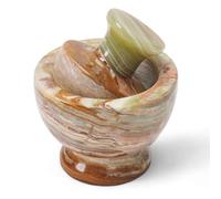 Marblous Krafts Set di mortaio e pestello in marmo, 11,4 cm, bianco, per erbe e spezie, accessori da cucina, macina spezie manuale, pestello e ciotola per mortaio