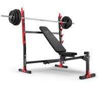 Marbo panca fitness con porta bilanciere bench press regolabile