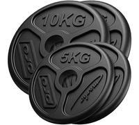 Marbo Sport - Set Pesi - Pesi Bilanciere - Set Olimpionico in Ghisa per Allenamento Sicuro e Preciso, Massima Capacità Sulla Barra - 30kg - 2x10kg + 2x5kg