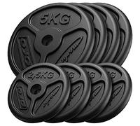 Marbo Sport - Set Pesi - Pesi Bilanciere - Set Slim in Ghisa per Allenamento e Potenziamento Muscolare Domestico - Massima Stabilità e Comfort - 30kg - 4x5kg + 4x2,5kg