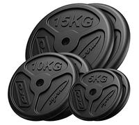 Marbo Sport - Set Pesi - Pesi Bilanciere - Set Slim in Ghisa per Allenamento e Potenziamento Muscolare Domestico - Massima Stabilità e Comfort - 60kg - 2x15kg + 2x10kg + 2x5kg
