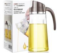 Marbrasse Auto Flip Olive Oil Dispenser Bottle 20 OZ Leakproof Condiment Container With Automatic Cap and Stopper Non-Drip Spout Non-Slip Handle for K