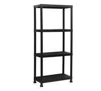 Marbueno Mensola 4 Ripiani Plastica Nera 61x31x131 cm Giardino 10537
