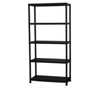Marbueno Mensola 5 Ripiani Plastica Nera 90x40x180 cm Giardino 10539