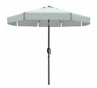 Marbueno Ombrellone Acciaio 8 Stecche D300 cm Poliestere Bianco Giardino 1049