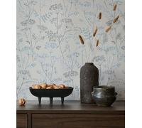 marburg Carta da parati grigio blu floreale effetto foglia floreale naturale look industriale per soggiorno camera da letto cucina 10,05 x 0,53