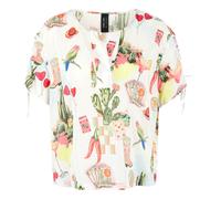 Marc Cain - Blusenshirt mit Raffdetails - - Blouses & Shirts - Donna - Bianco - 2XL