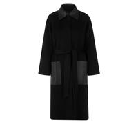 Marc Cain - Cappotto Corto con Dettagli in Pelle - - Coats - Donna - Nero - S