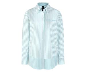 Marc Cain - Hemdbluse a Righe in Cotone - - Blouses & Shirts - Donna - Verde - S