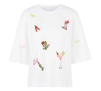 Marc Cain - Shirt con maniche a 3/4 e applicazioni - - Tops - Donna - Bianco - L