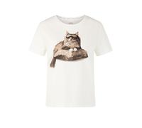 Marc Cain, ,Tops ,Donna ,Bianco ,L T-Shirt con stampa gatto