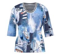Marc Cain - T-Shirt con stampa marittima - - Tops - Donna - Blu - L