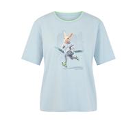 Marc Cain - T-shirt in Cotone con Stampa di Conigli - - Tops - Donna - Blu - M