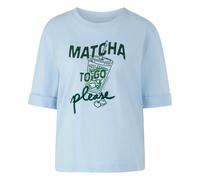 Marc Cain, ,Tops ,Donna ,Blu ,2XL Shirt mit Matcha-Print 'Rethink Together'