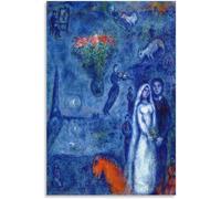 Marc Chagall《Artista E La Sua Sposa》Poster E Stampe Marc Chagall Arte Della Parete Marc Chagall Quadro Su Tela Per La Decorazione Della Parete Della Casa 50x75cm Senza Cornice