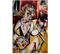 Marc Chagall Autoritratto con sette dita Poster stampa murale 40x60cm