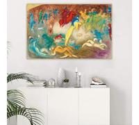 Marc Chagall《Dafne e Cloe》Stampe su tela Pittura a olio famosa Opera d'arte Poster Immagine Sfondo da parete Decorazione per la casa (50x70cm)
