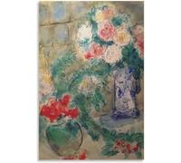 Marc Chagall《I Fiori》Poster e Stampe Marc Chagall Arte Della Parete Marc Chagall Quadro Su Tela Per La Decorazione Della Parete Della Casa Immagine 50x75cmx1 Senza Cornice