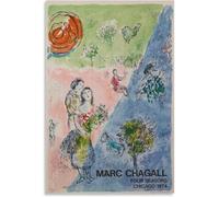 Marc Chagall《Le Quattro Stagioni》Poster e Stampe Marc Chagall Arte Della Parete Marc Chagall Quadro Su Tela Per La Decorazione Della Parete Della Casa Quadro 50x75cm Senza Cornice