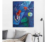 Marc Chagall The Blue Circus Tela Pittura Poster Stampe Marmo Wall Art Pittura Immagine decorativa Modern Home Decor 80x100cm Frameless