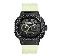 Marc Ecko Unltd Nero Tono, Bianco Silicone, Il Trattore, Glow IN Scuro Orologio
