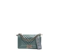 MARC ELLIS Borsa flat S tracolla matelassè dark jeans/off silver