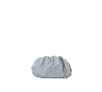 Marc Ellis New York Borsa a spalla da donna In Vera pelle Made in Italy 24x15x19 cm Cielo e Argento