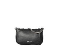 Marc Ellis New York Borsa a spalla da donna In Vera pelle Made in Italy 26x15x7 cm Nero e Argento