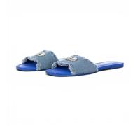 MARC ELLIS Sandalo Flat Donna Ciabatta C200 Slides Blue Denim