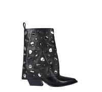 Marc Elllis stivali camperos in pelle con applicazioni metalliche nero