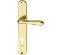 Marc HESI 1022.15 a.002.m Maniglia Elegant 22 su piastra lunga cilindro a profilo distanza per porte dello spessore di 38 - 43 mm, 88 mm, in ottone lucido