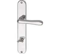 Marc HESI 1022.15 W.008.m Maniglia Elegant 22 su piastra lunga WC distanza per porte dello spessore di 38 - 43 mm, 90 mm, in ottone cromato