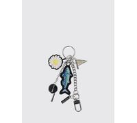 MARC JACOBS Portachiavi in metallo con patch ricamato e gancio a moschettone OS Grigio