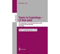 Marc Joye Topics in Cryptology CT-RSA 2003 (Tascabile)