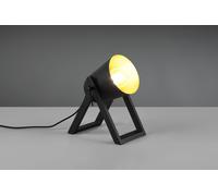 MARC LAMPADA DA TAVOLO CON PIEDI DI LEGNO DIFFUSORE METALLO NERO E ORO H. 21CM 1 LUCE ATTACO E27