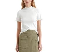Marc OߴPolo Denim Donna T-shirt con bordi arricciati slim fit, Bianco (Silky White), L