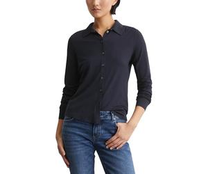 Marc OߴPolo Donna Camicia in Jersey parzialmente Elasticizzata Colletto a Punta, Blu (Manic Midnight), S