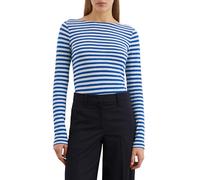Marc OߴPolo Donna Maglietta a maniche lunghe in cotone bio a righe, Multicolore (Multi/Shiny Blue), L