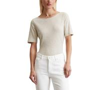 Marc OߴPolo Donna T-Shirt in Cotone bio con Scollo a Barca, Bianco Sporco (Silky Stone), XXL