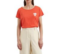 Marc OߴPolo Donna T-Shirt in Cotone bio con Scollo a Barca, Rosso (Burnt Red), M