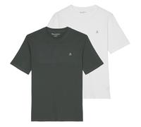 Marc O'Polo Maglietta verde scuro / bianco Uomo Marc O'Polo S