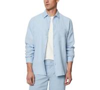 Marc OߴPolo Uomo Camicia in Lino a Maniche Lunghe Regular Fit, Blu (Homestead Blue), XL