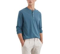 Marc OߴPolo Uomo Maglietta a Maniche Lunghe in Cotone bio con Chiusura a Bottoni Corta, Blu (Storm), L