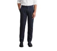 Marc OߴPolo Uomo Pantaloni in Lino con Vita Elasticizzata Lunghi, Blu (Dark Navy), W32/L32